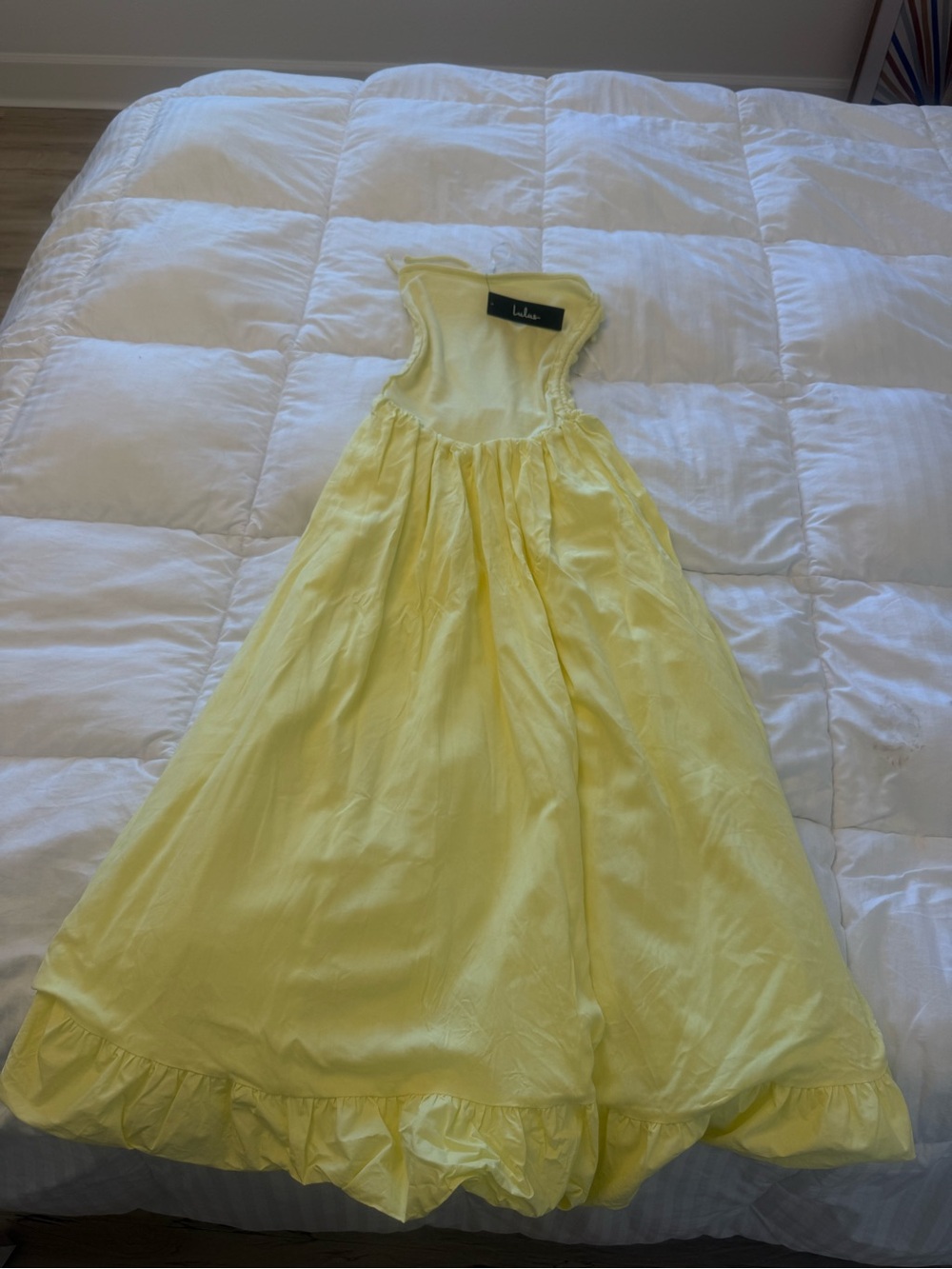Lulu's Pale Yellow Ribbed Sundress with Tag